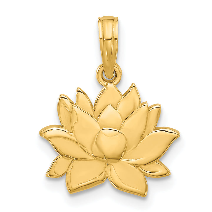14K Yelllow Gold Polished Finish Flower Design Pendant