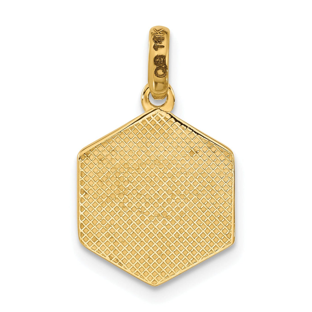 14k Yellow Gold Polished Dice Charm Pendant