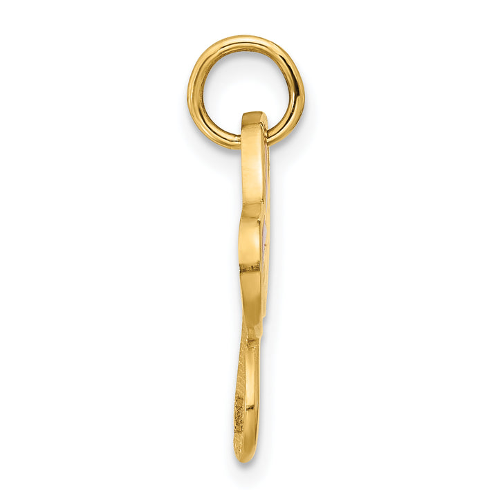 14k Yellow Gold Enameled Toadstool Charm Pendant