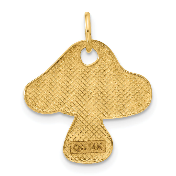 14k Yellow Gold Enameled Toadstool Charm Pendant