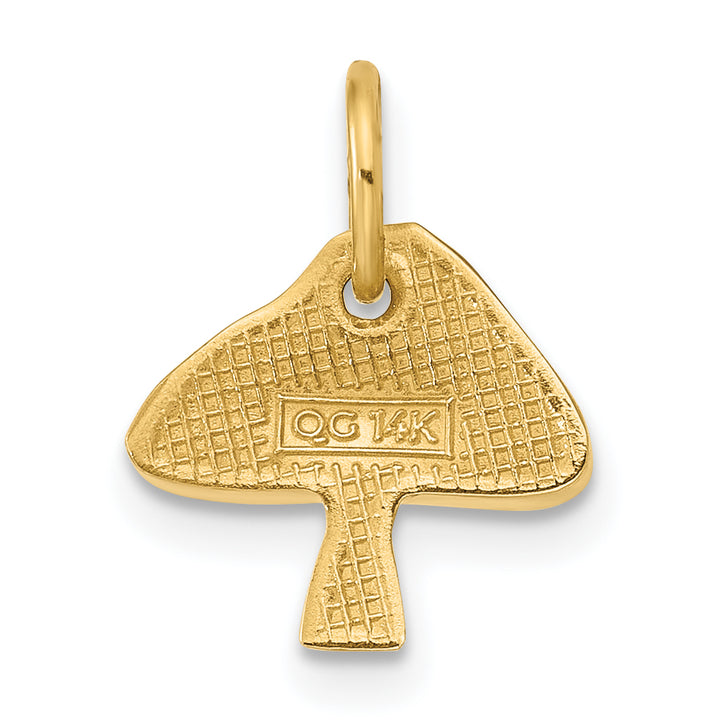 14k Yellow Gold Curvy Toadstool Charm Pendant