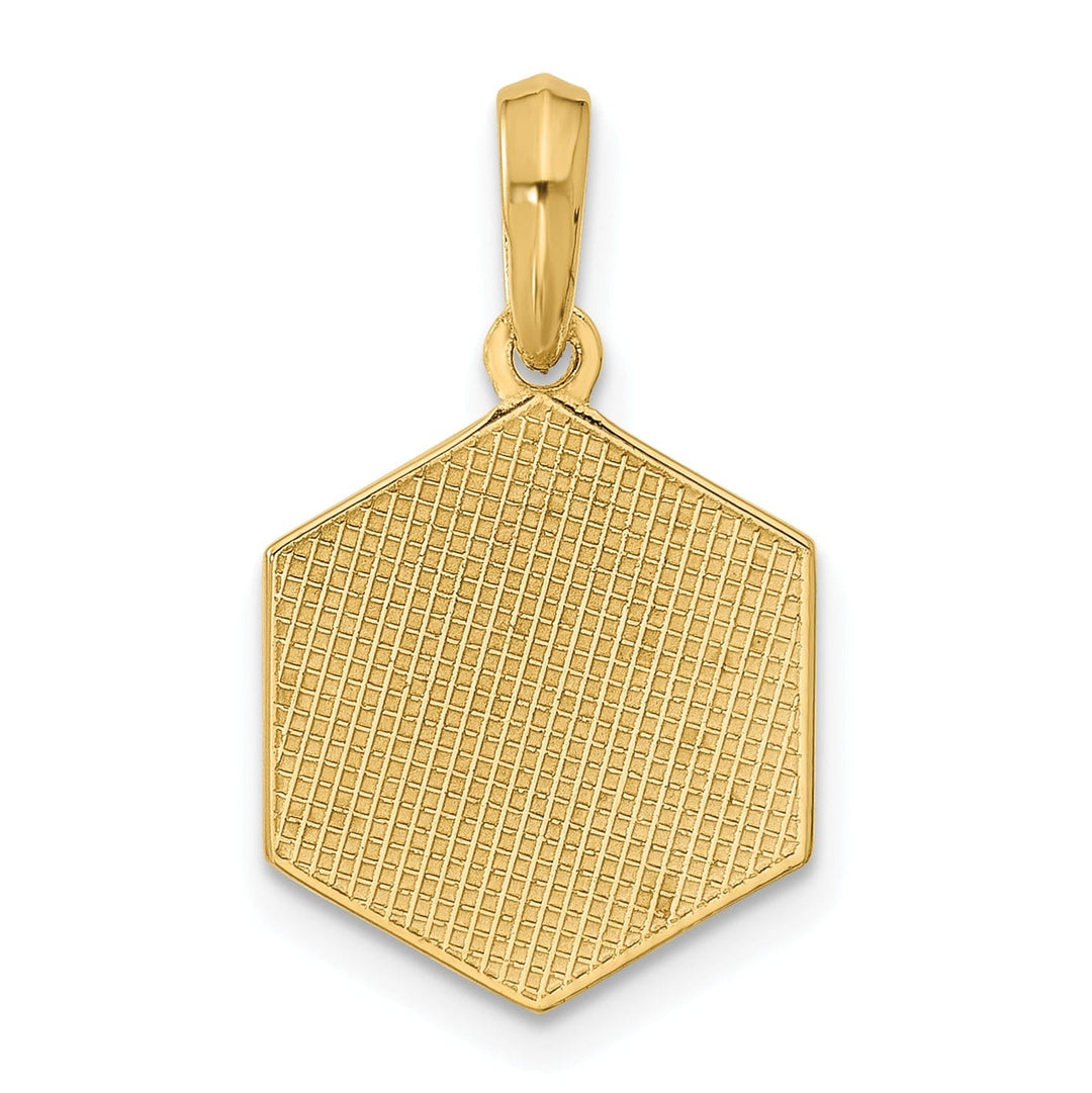 14K Yellow Gold Polished D20 Twenty-sided Dice Pendant