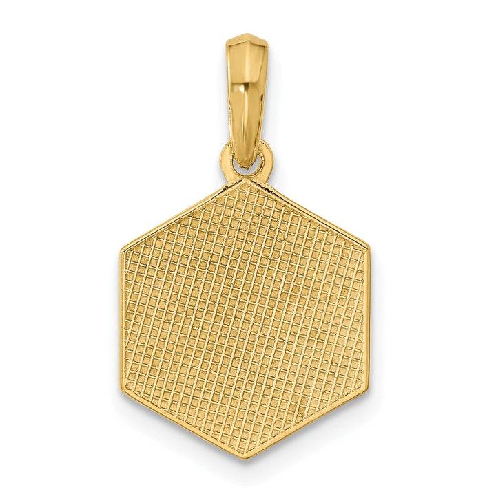 14K Yellow Gold Polished D20 Twenty-sided Dice Pendant