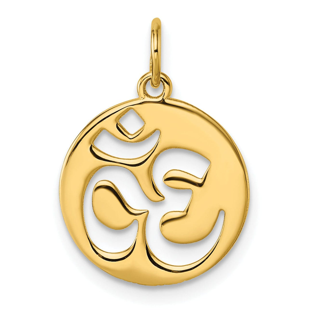 14K Yellow Gold Polished Om Hinduism Symbol Pendant