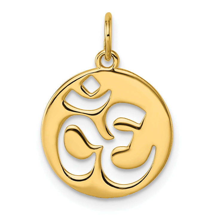 14K Yellow Gold Polished Om Hinduism Symbol Pendant