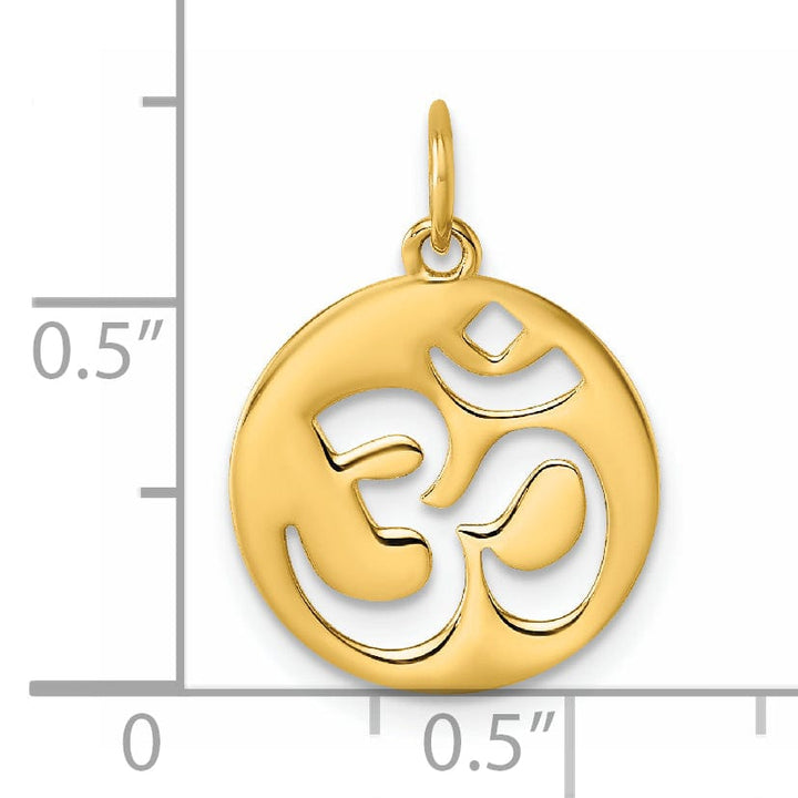 14K Yellow Gold Polished Om Hinduism Symbol Pendant