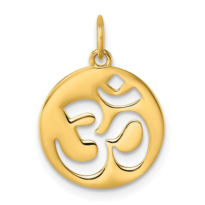 14K Yellow Gold Polished Om Hinduism Symbol Pendant