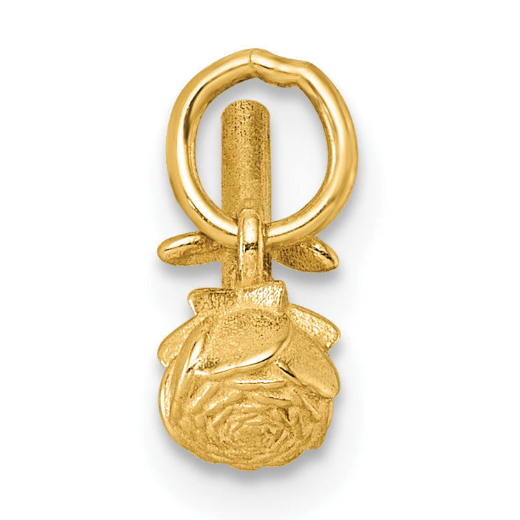 14K Yellow Gold Polished Finish Rose Flower Pendant