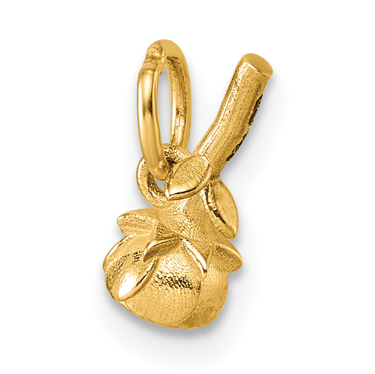 14K Yellow Gold Polished Finish Rose Flower Pendant
