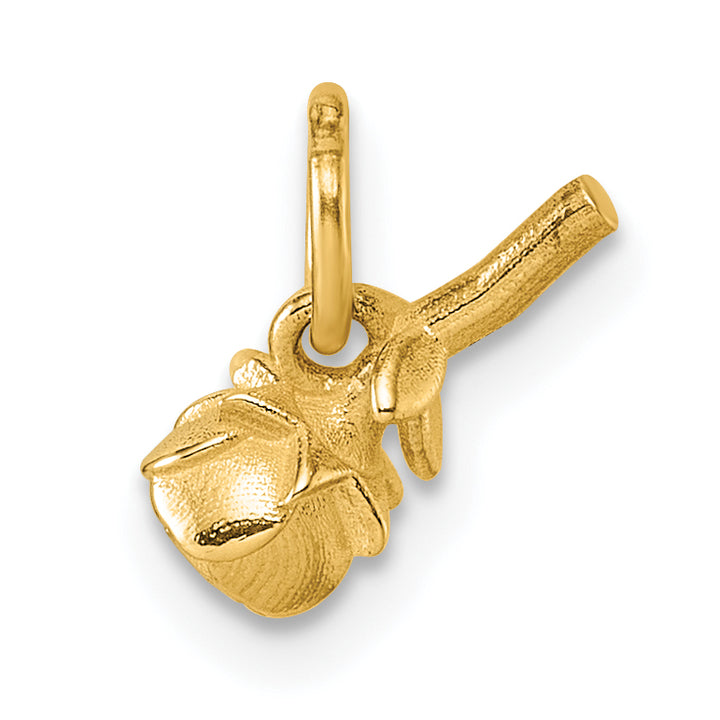 14K Yellow Gold Polished Finish Rose Flower Pendant