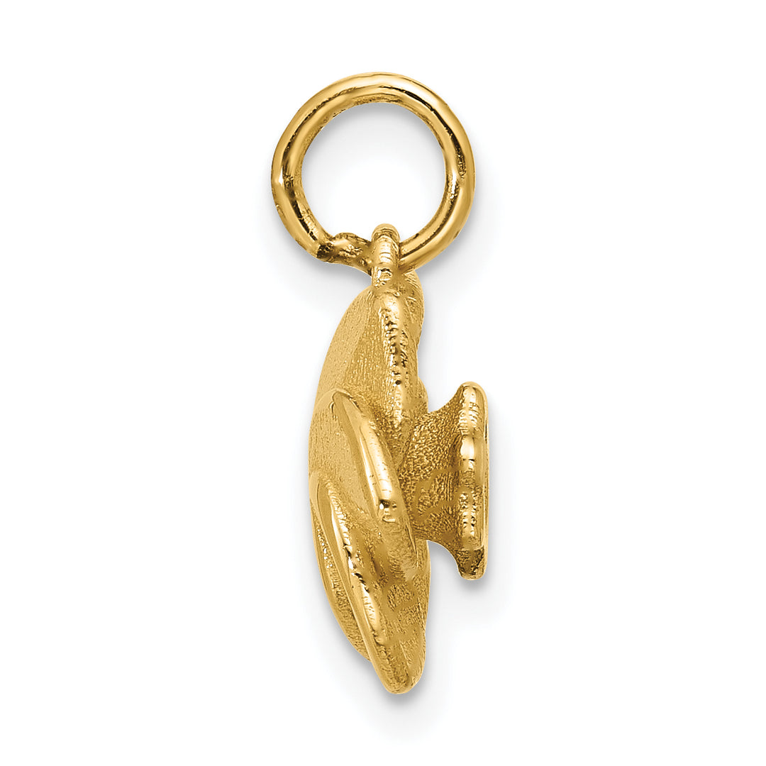 14K Yellow Gold Polished Finish Daffodil Flower Pendant