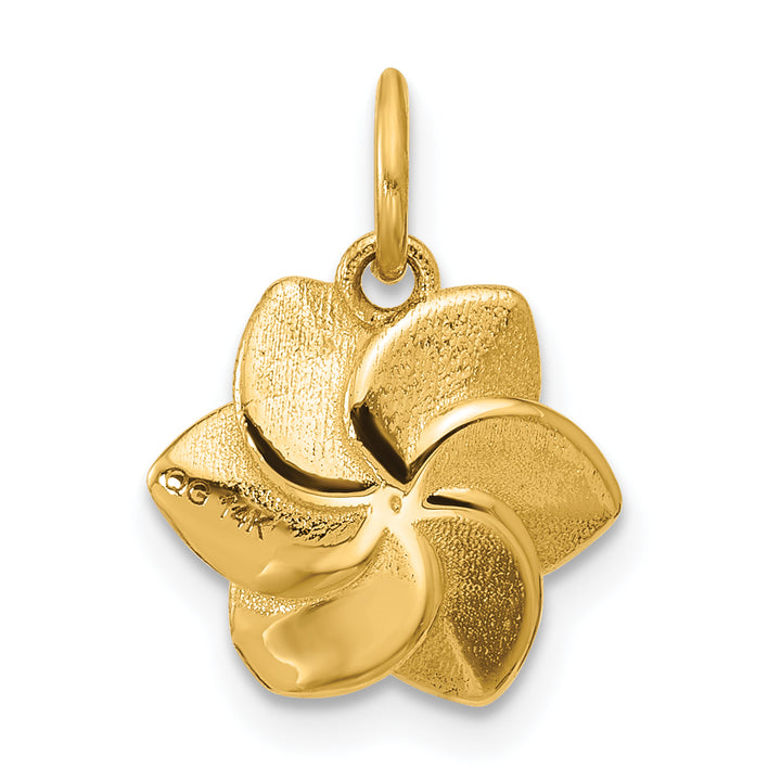 14K Yellow Gold Polished Finish Daffodil Flower Pendant