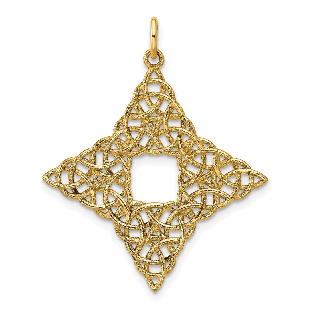 14K Yellow Gold Polished Fancy Design Celtic Knot Pendant