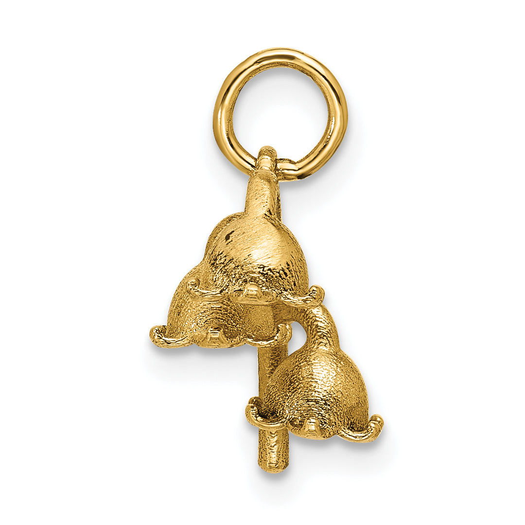 14K Yellow Gold Polished Finish Lily of the Valley Pendant