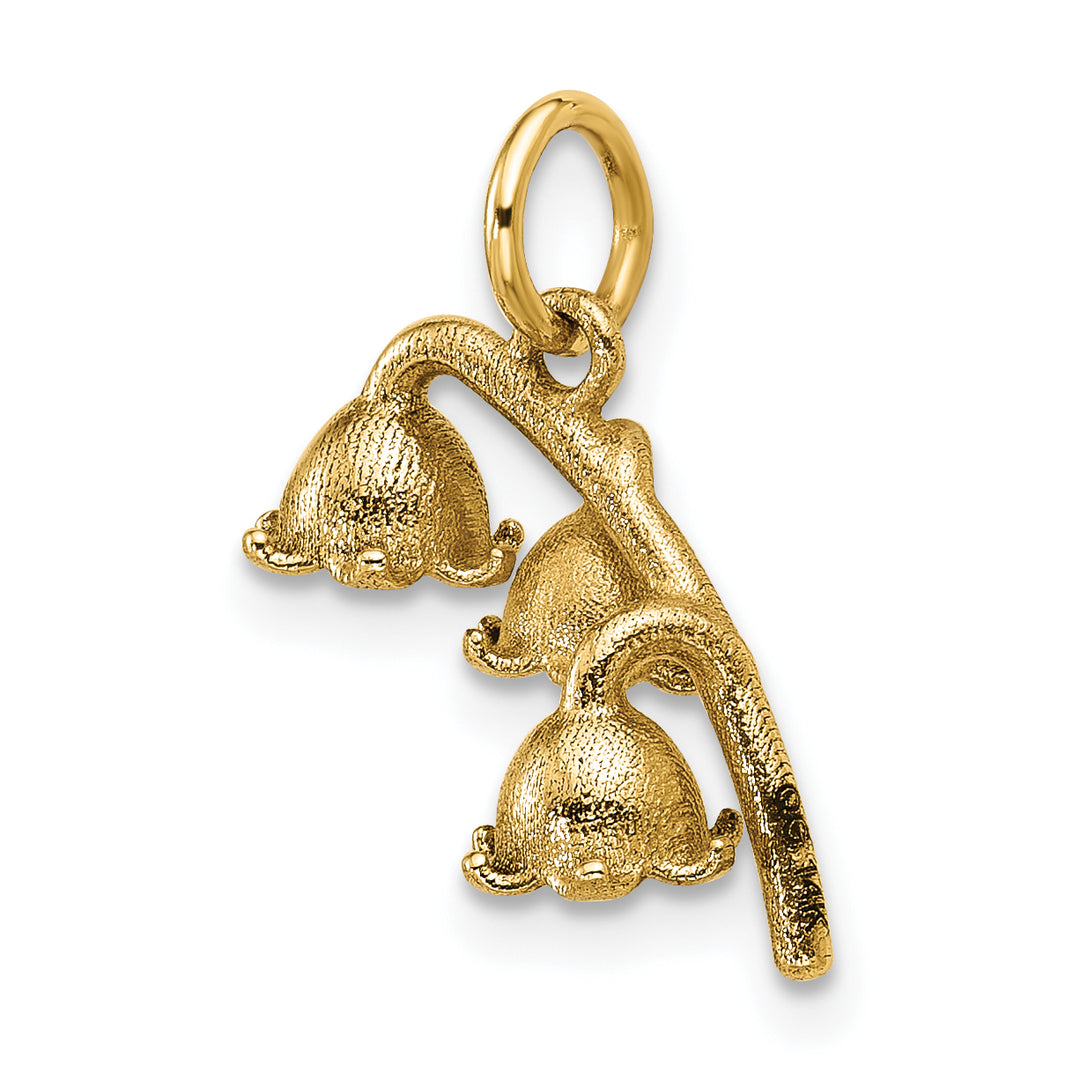 14K Yellow Gold Polished Finish Lily of the Valley Pendant