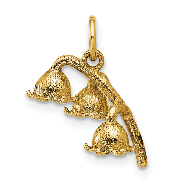 14K Yellow Gold Polished Finish Lily of the Valley Pendant