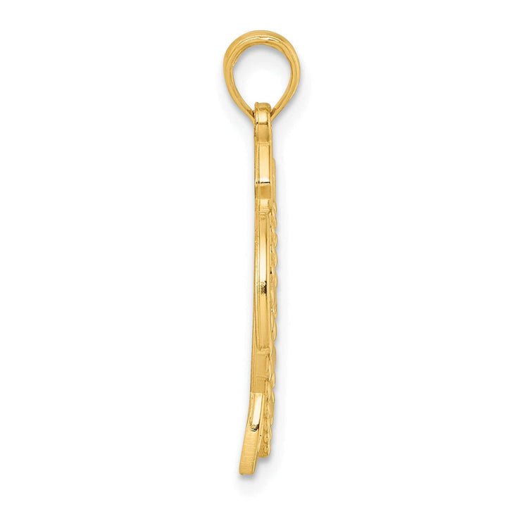 14K Yellow Gold Polished Finish Turtle Design Pendant