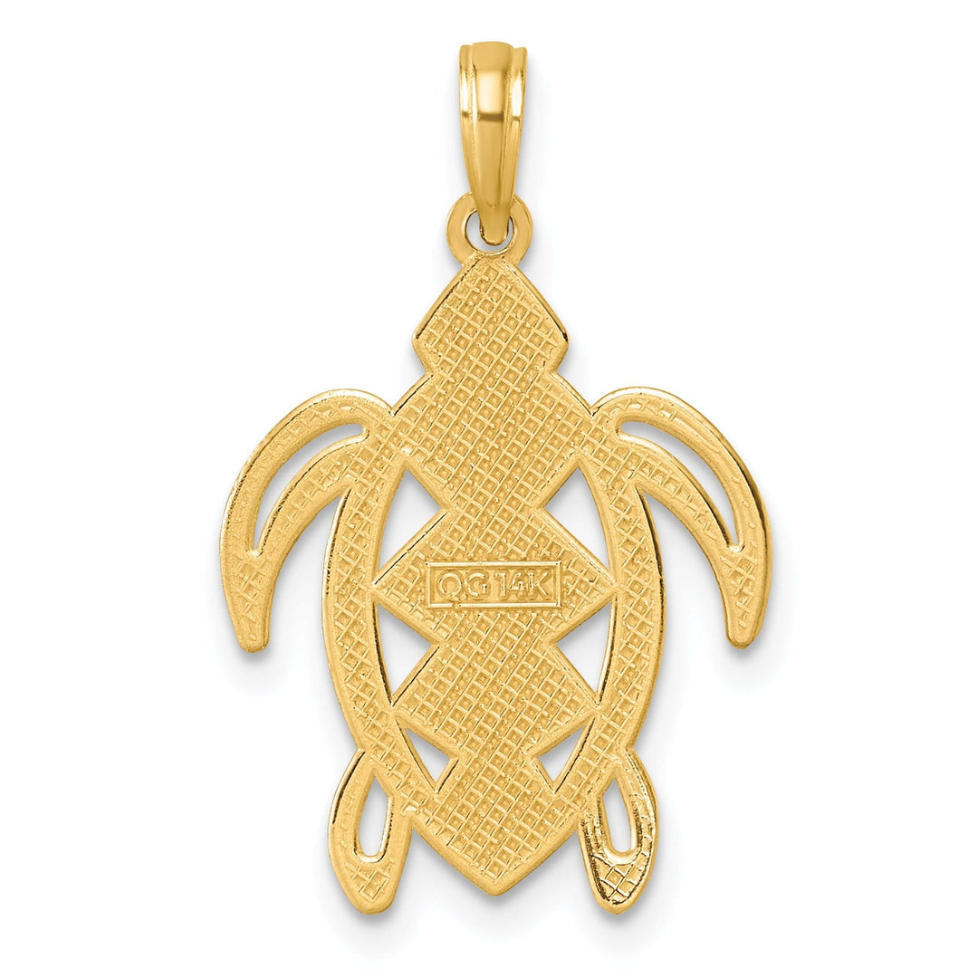 14K Yellow Gold Polished Finish Turtle Design Pendant