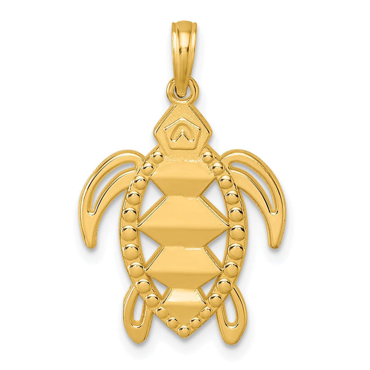 14K Yellow Gold Polished Finish Turtle Design Pendant
