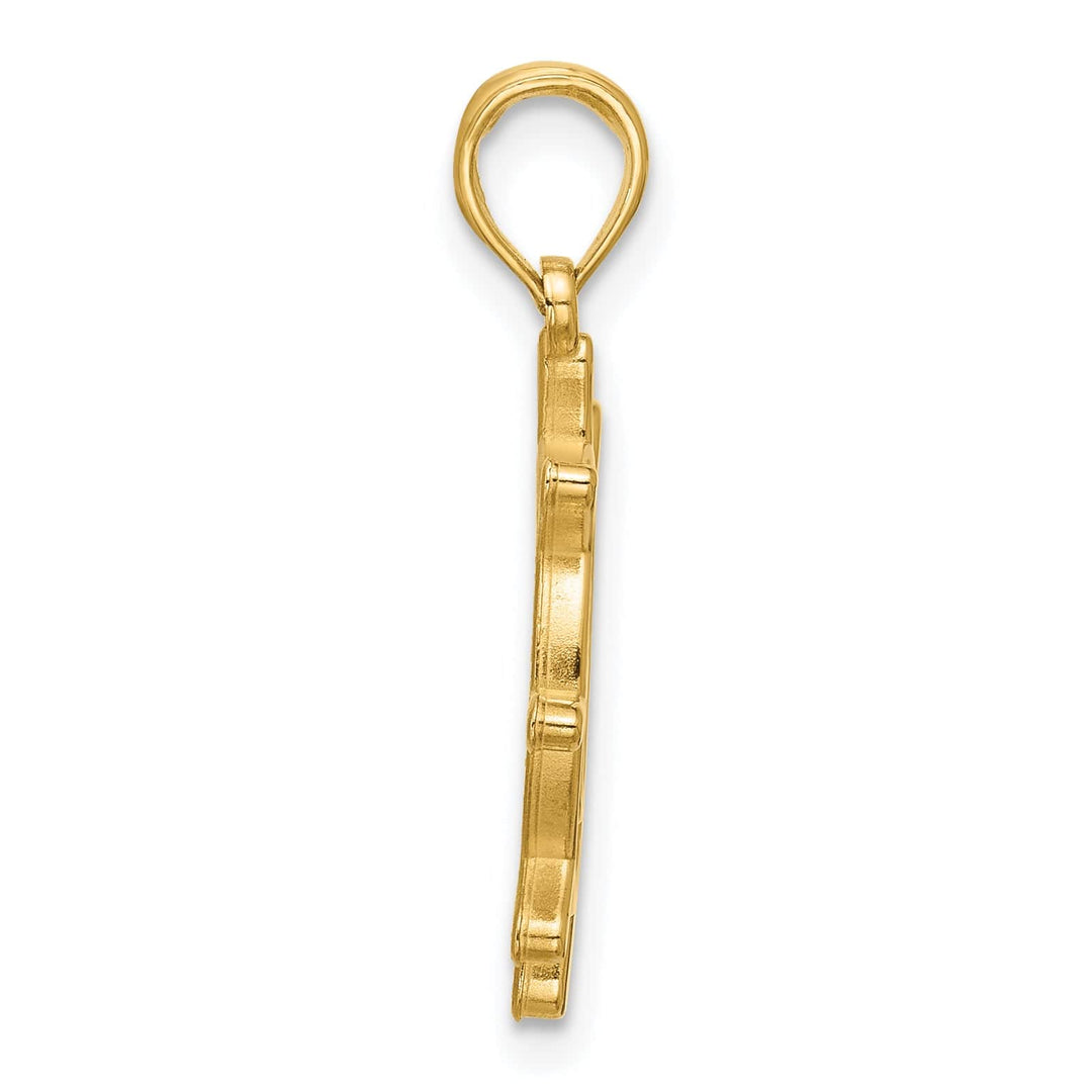 14K Yellow Gold Turtle in Ship Wheel Design Pendant