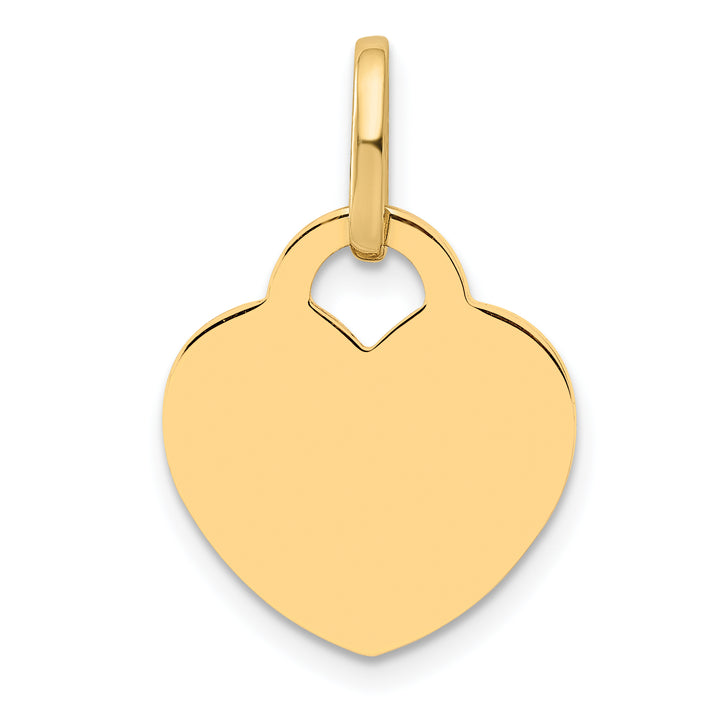 14k Yellow Gold Polished Heart Shaped Disc Pendant