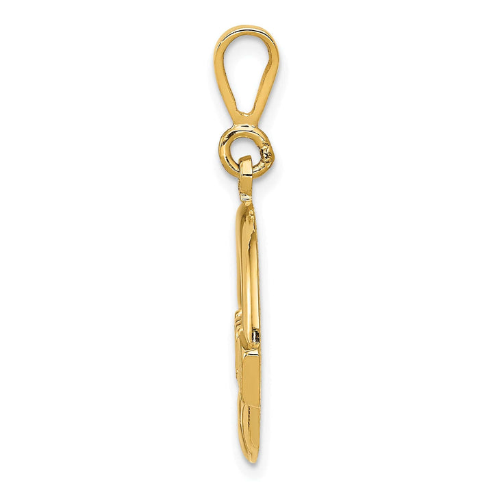 14k Yellow Gold Polished Finish Claddagh Pendant
