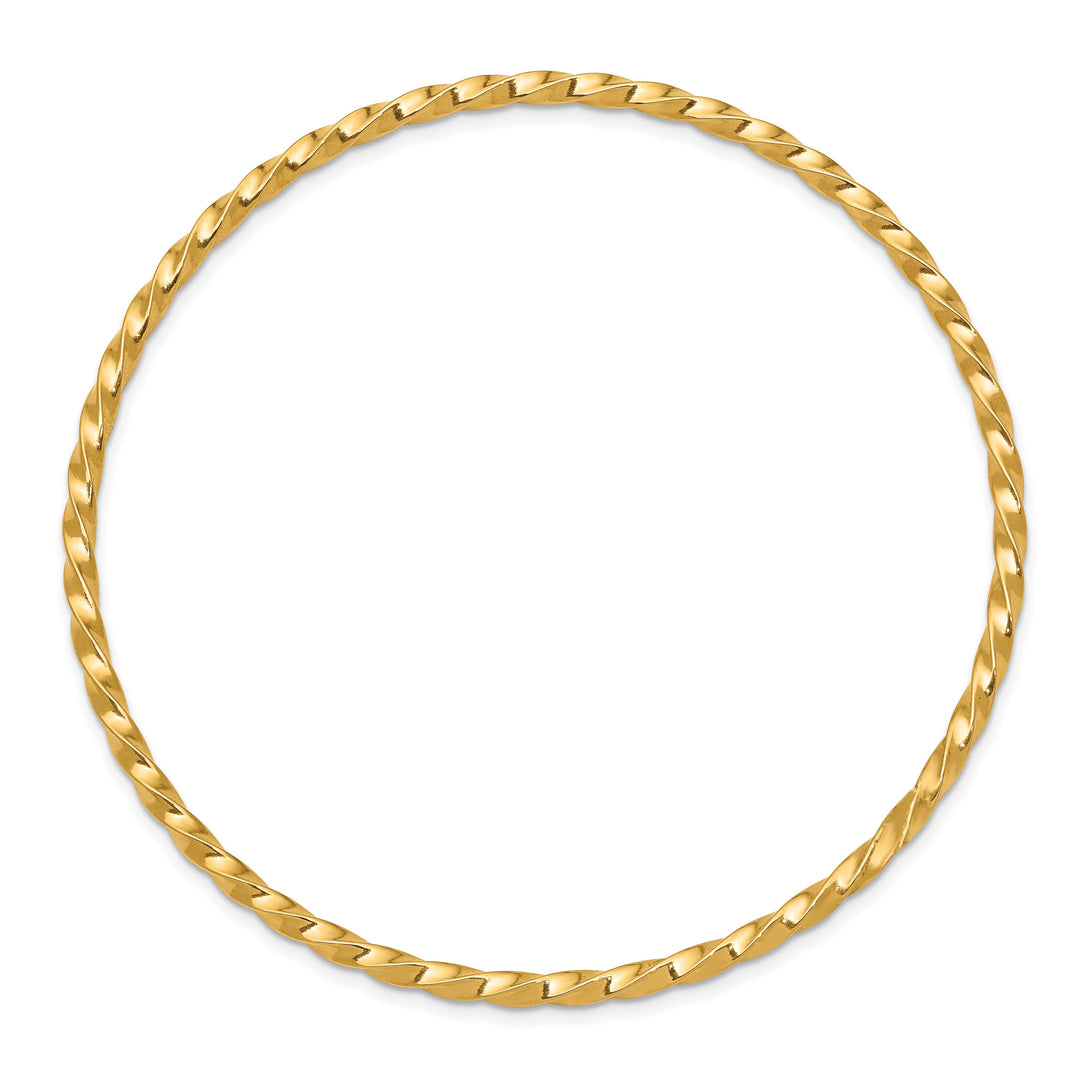14k Polished Twisted 2.50mm Slip-on Round Bangle Bracelet