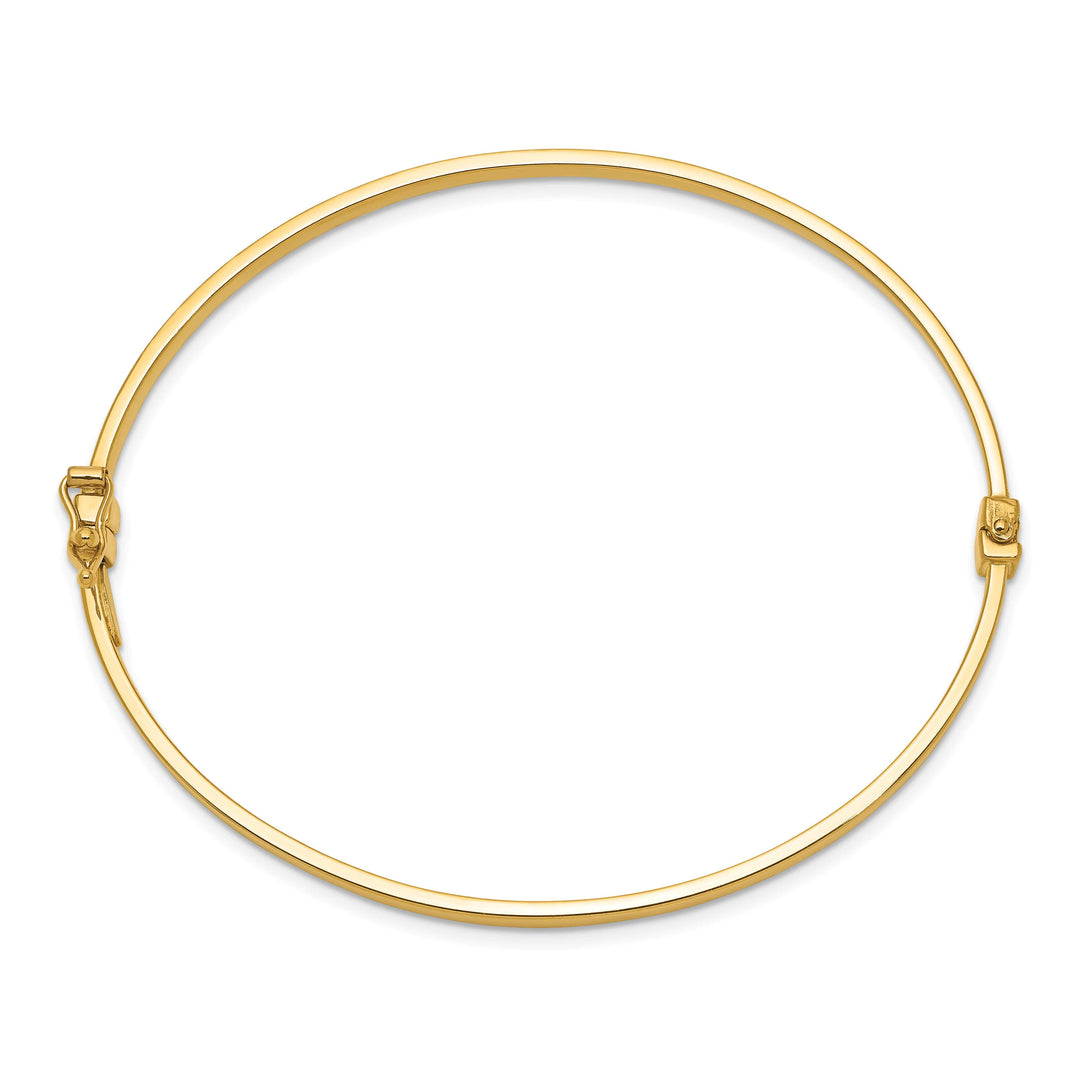 14k Polished 3.00mm Hinged Oval Bangle Bracelet