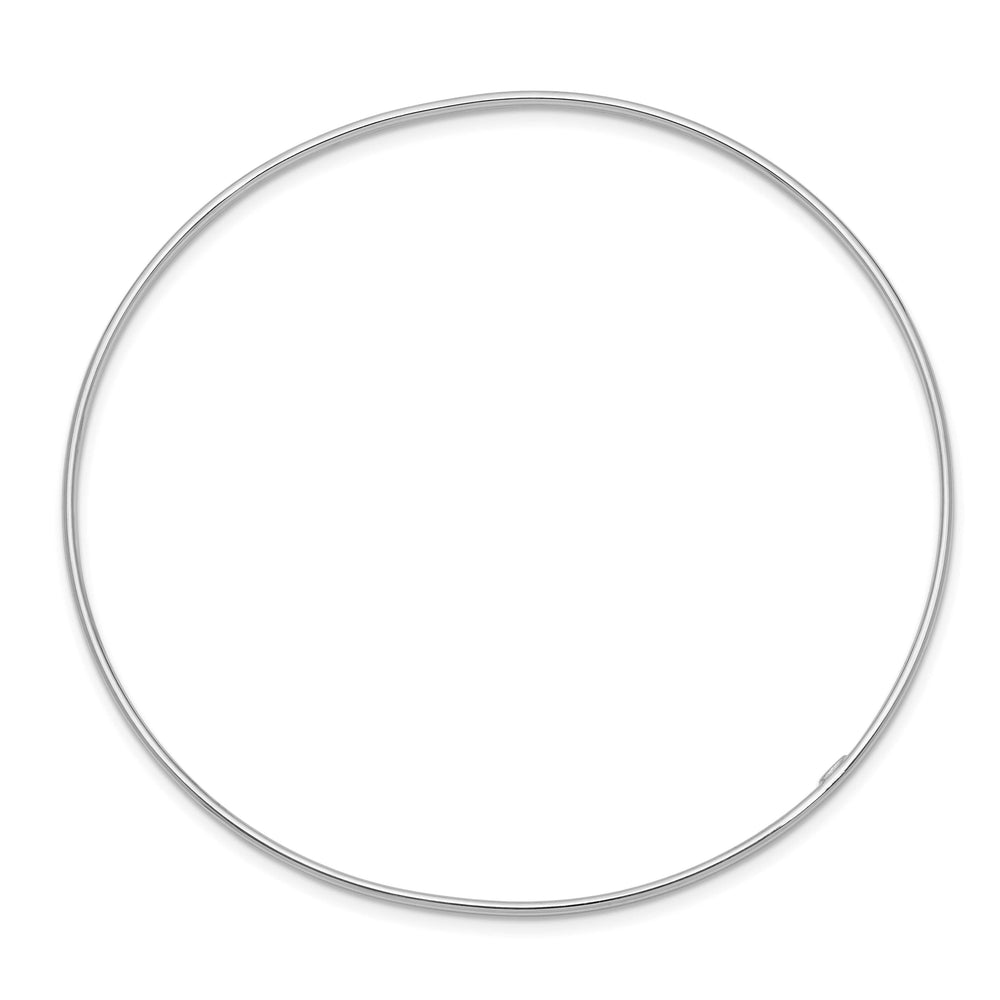 14k White Gold Polished 1.50mm Slip-on Round Bangle Bracelet