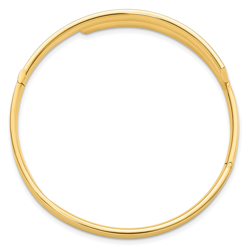 14k 3/16 Polished Bypass 5.00mm Hinged Round Bangle Bracelet