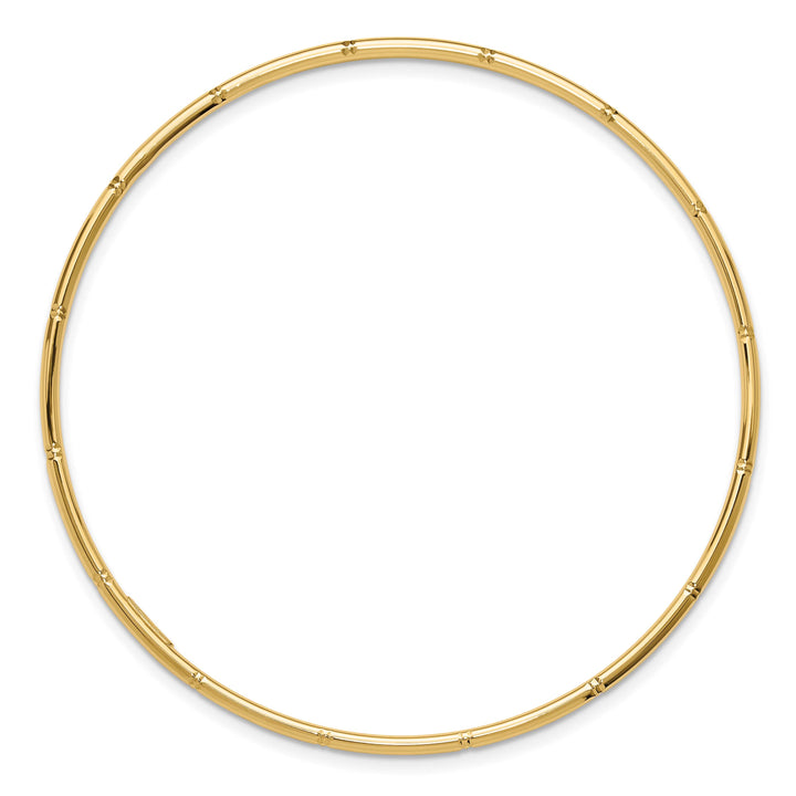 14k Polished Diamond-cut 2.00mm Slip-on Round Bangle Bracelet