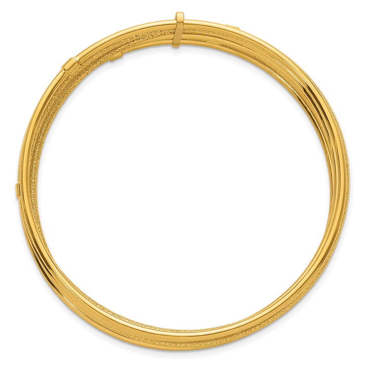 14K Beaded 7-Strand Slip-On Round Bangle Bracelet