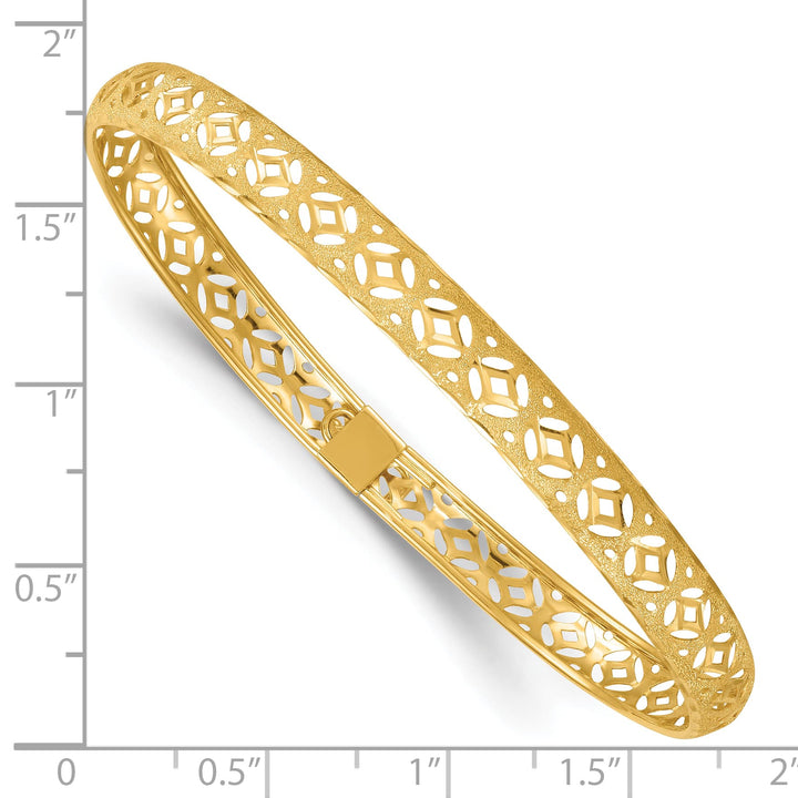 14k Laser and Diamond-cut 6.15mm Fancy Pierced Design - 4.24g