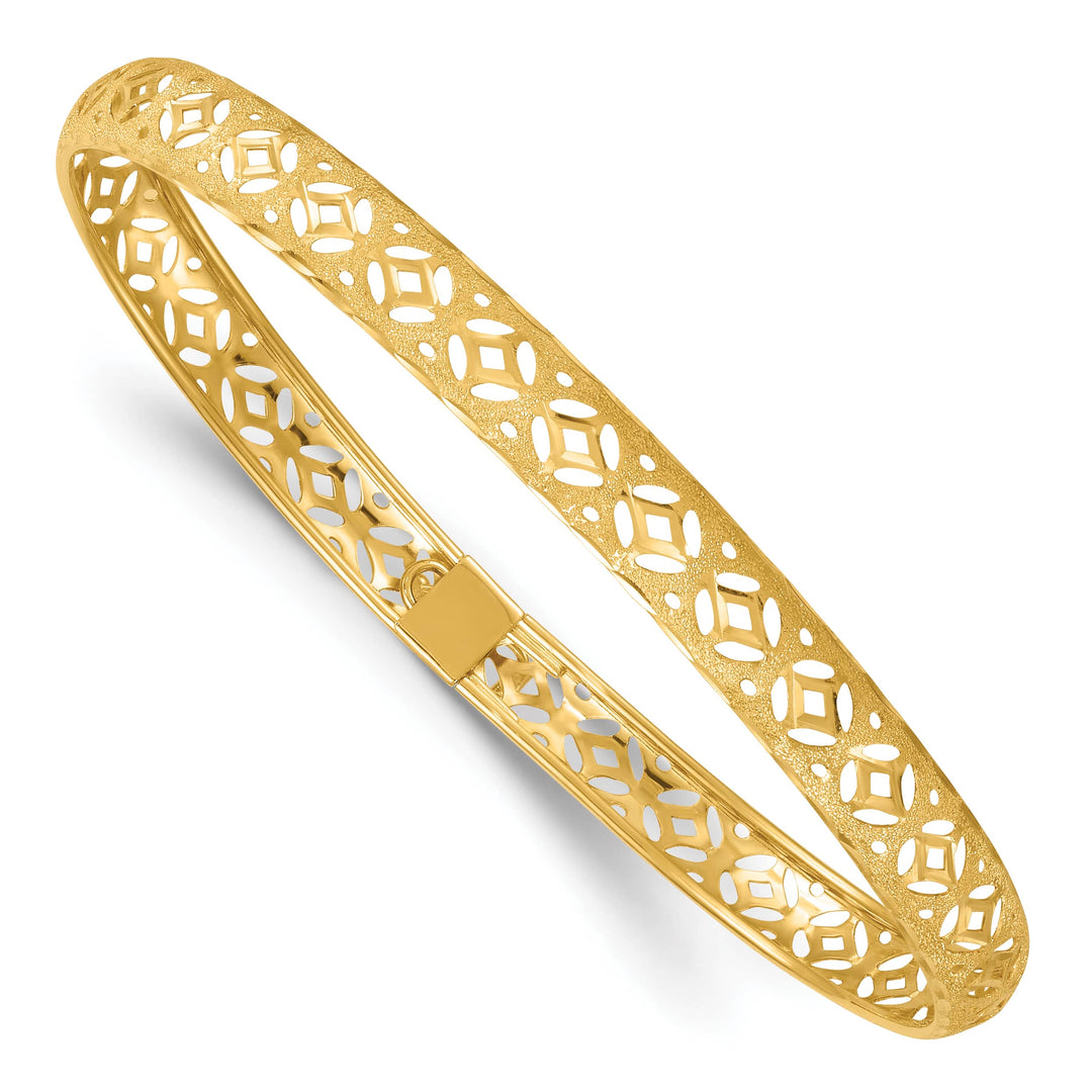 14k Laser and Diamond-cut 6.15mm Fancy Pierced Design - 4.24g