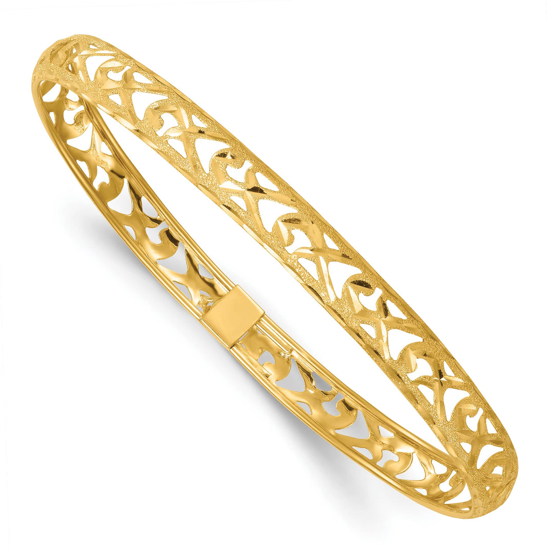 14k Laser and Diamond-cut 6.15mm Fancy Pierced Design - 4.47g