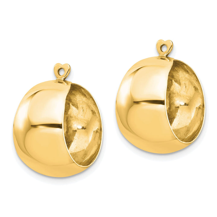 14k Yellow Gold Polished Tapered Shape Hoop Earring Jackets