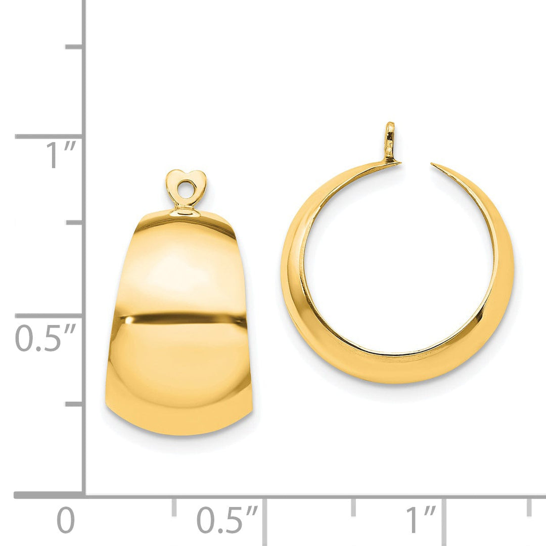 14k Yellow Gold Polished Tapered Shape Hoop Earring Jackets