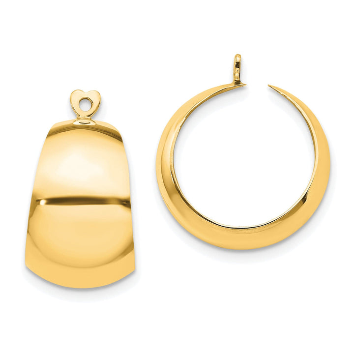 14k Yellow Gold Polished Tapered Shape Hoop Earring Jackets