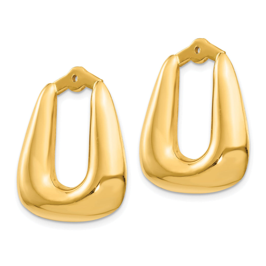 14k Yellow Gold Polished Square Hoop Earring Jackets