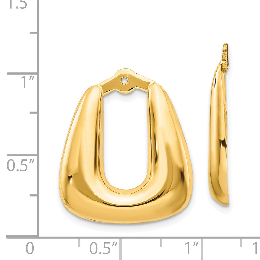 14k Yellow Gold Polished Square Hoop Earring Jackets