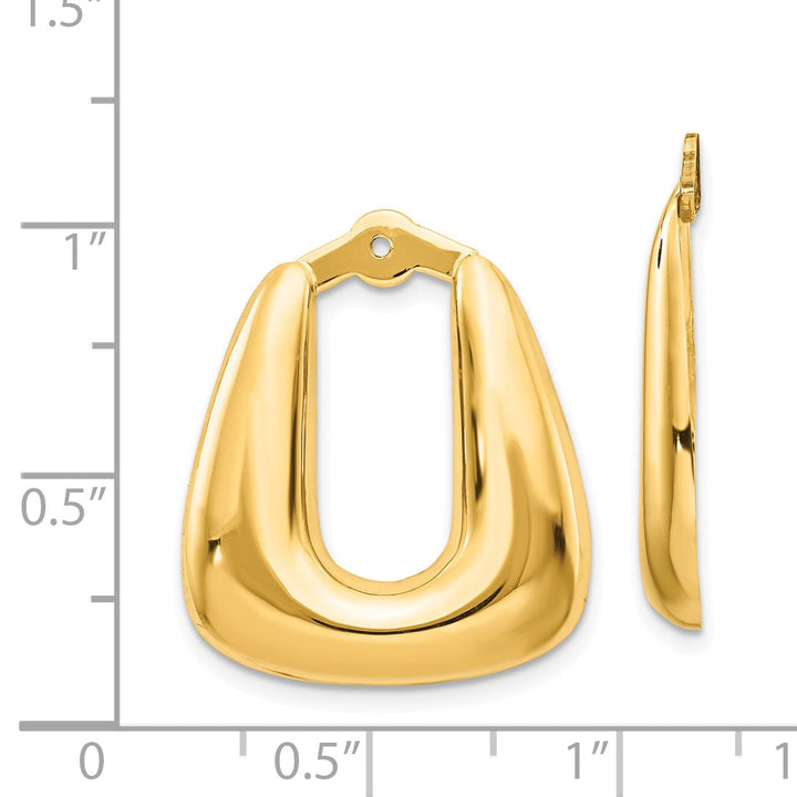 14k Yellow Gold Polished Square Hoop Earring Jackets