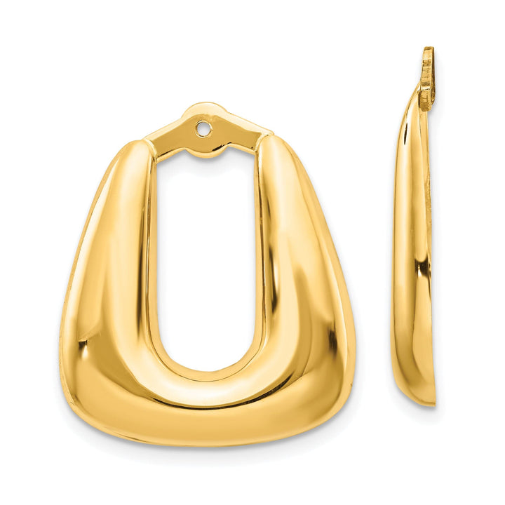 14k Yellow Gold Polished Square Hoop Earring Jackets