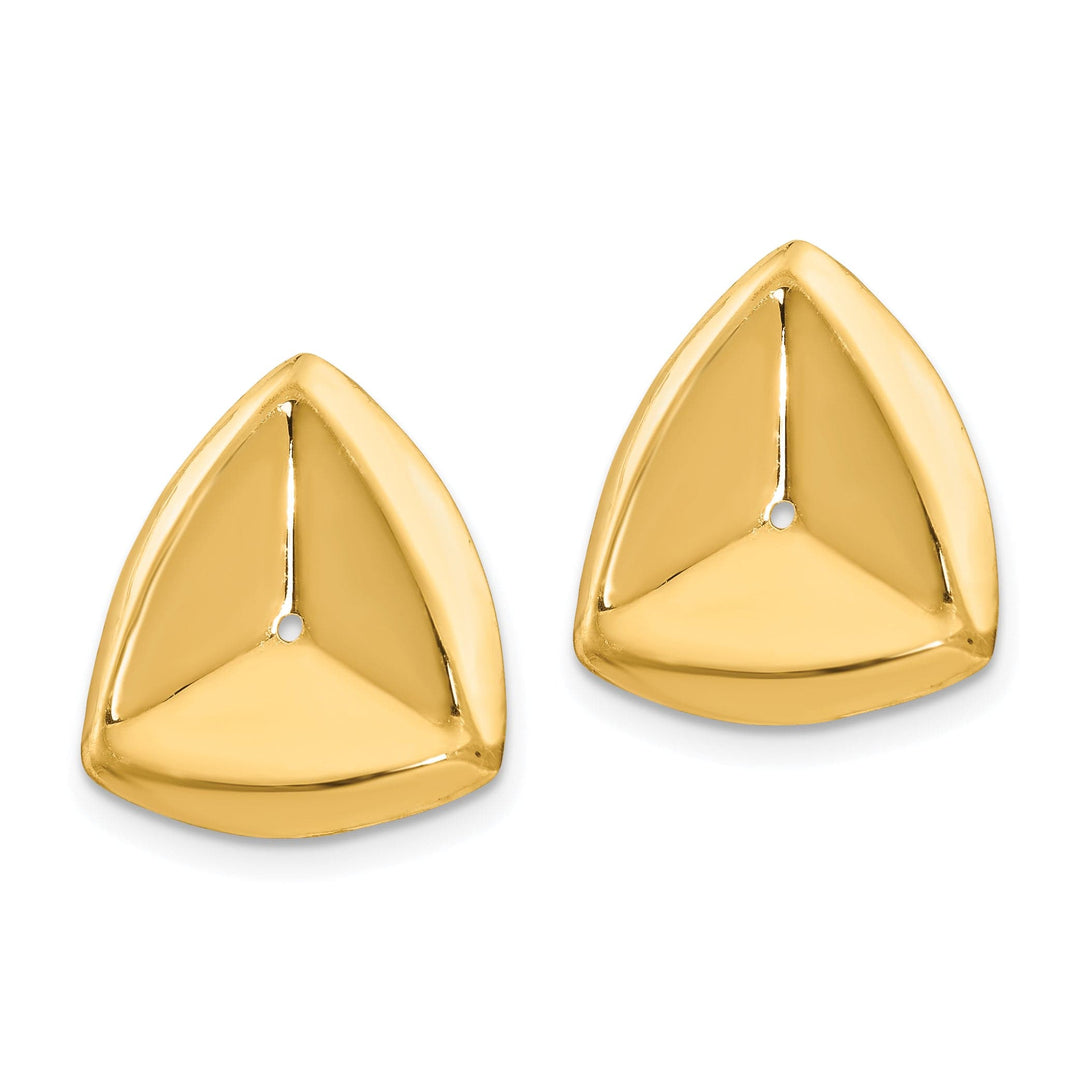 14k Yellow Gold Polished Triangle Shape Earring Jackets
