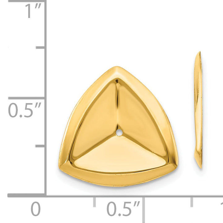 14k Yellow Gold Polished Triangle Shape Earring Jackets