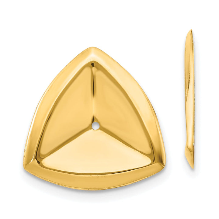 14k Yellow Gold Polished Triangle Shape Earring Jackets