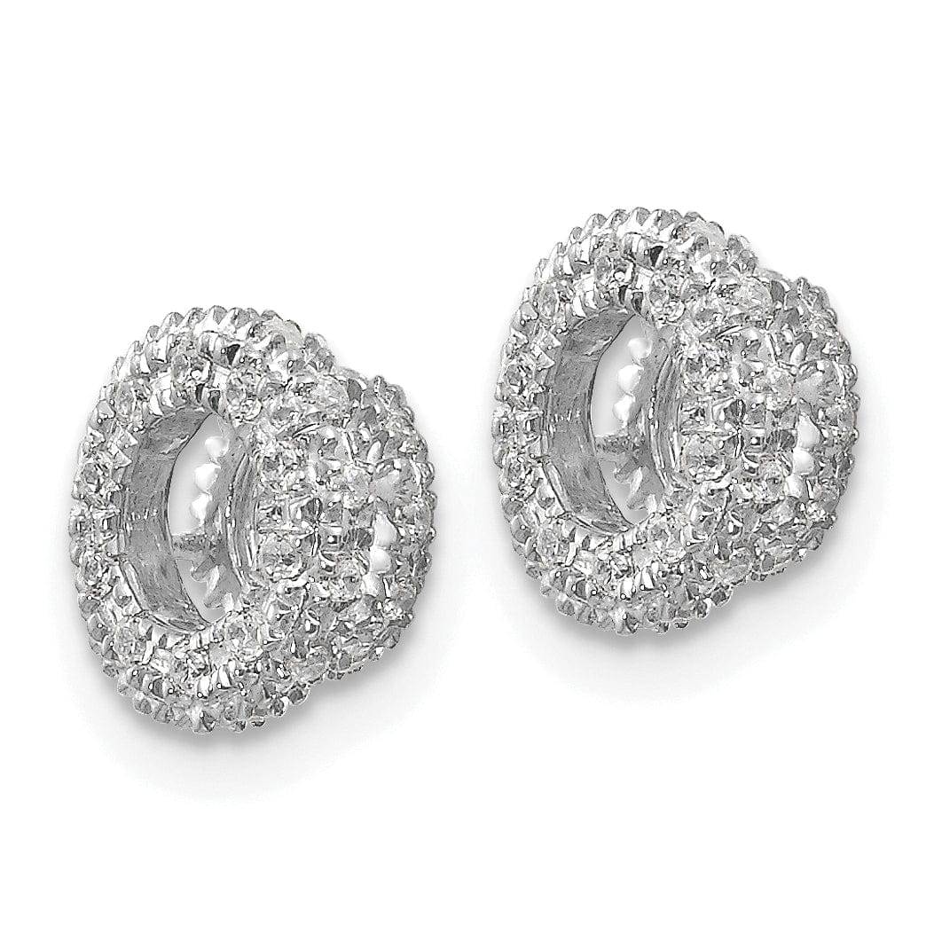 14k White Gold 1/5 CT Diamond Circle Earring Jackets
