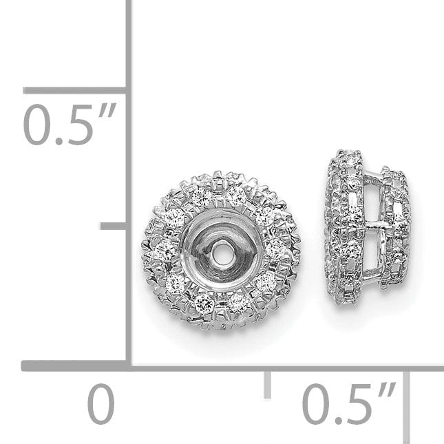 14k White Gold 1/5 CT Diamond Circle Earring Jackets