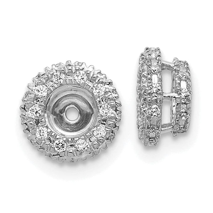 14k White Gold 1/5 CT Diamond Circle Earring Jackets