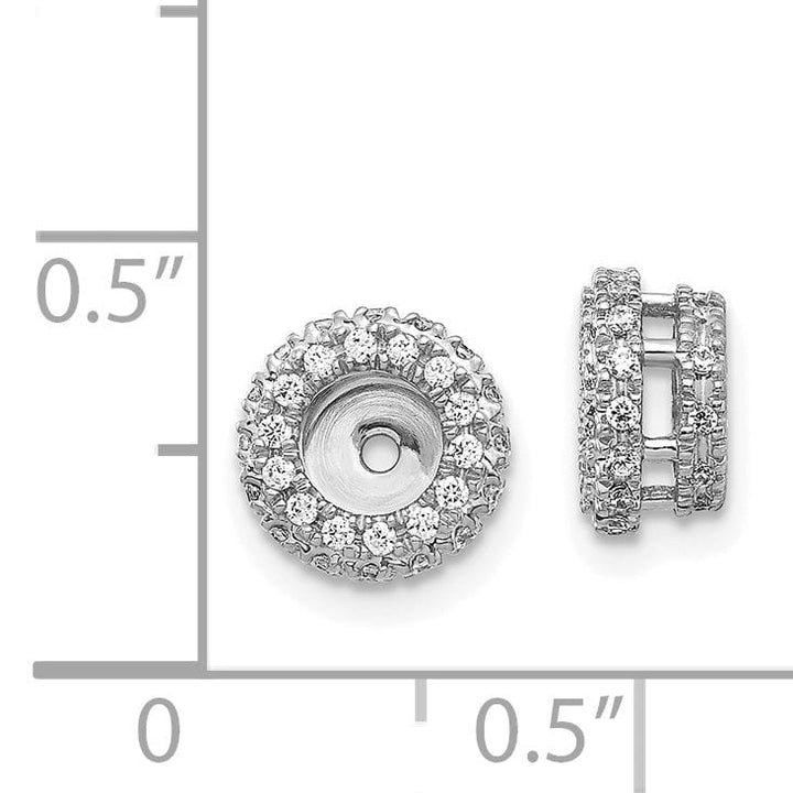 14k White Gold 3/8 CT Diamond Circle Earring Jackets