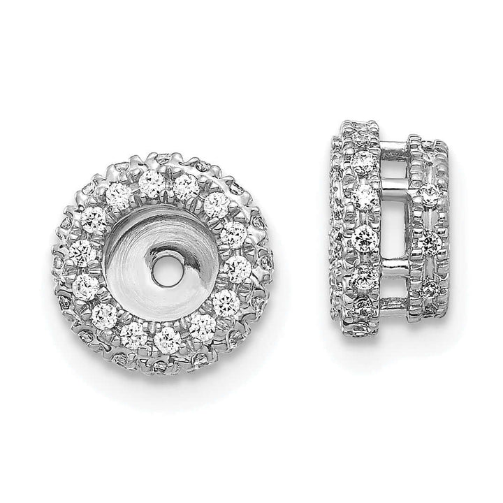 14k White Gold 3/8 CT Diamond Circle Earring Jackets